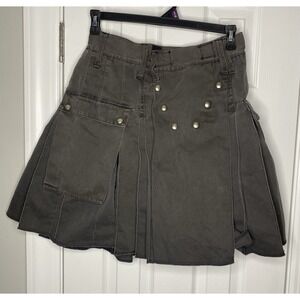 Utilikilts Workman Utility Kilt Tactical Canvas Pockets Grey Black Size 32 *read